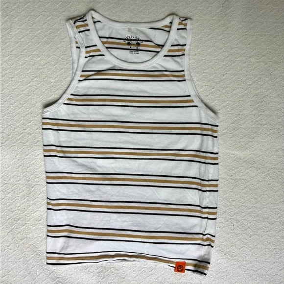 Free Planet Surfboard Graphic and Striped Tank Top and Shorts Set - Picture 3 of 5